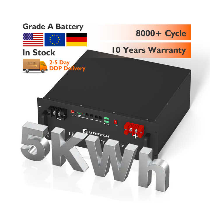 51.2V 48V 100Ah 5kW Rack-Mounted Solar Battery for Home Energy Storage Systems with LiFePO4 Technology Lithtech