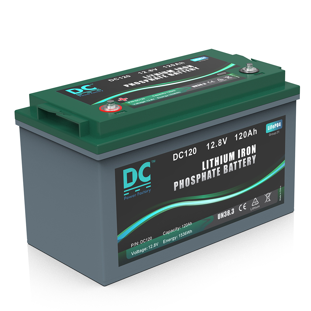 12.8V 120Ah DC120 LiFePO4 Battery 1536Wh IP67 Marine & Solar Energy Storage Battery