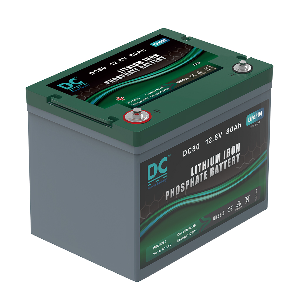 12.8V 80Ah DC80 LiFePO4 Battery 1024Wh High-Capacity Deep Cycle Battery for Marine and Solar Energy Storage