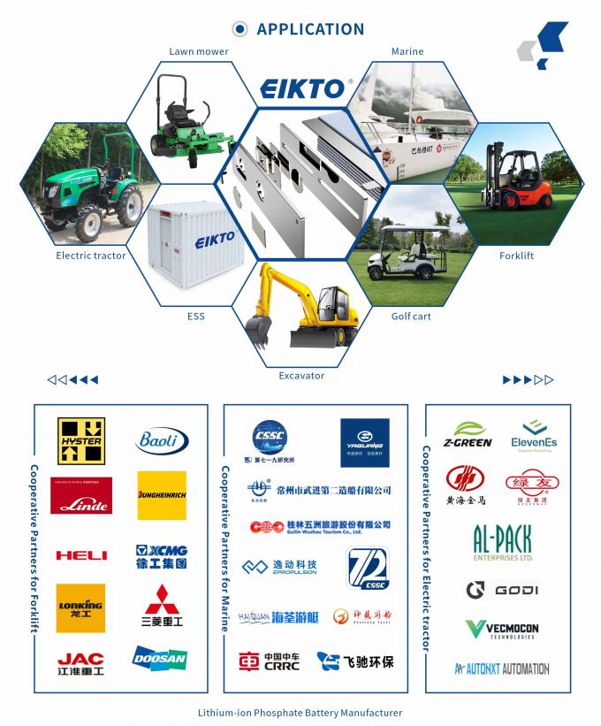 IP54 Lawn Mower Lithium Battery 48V 450Ah LiFePO4 for Industrial and Engineering Vehicles EIKTO