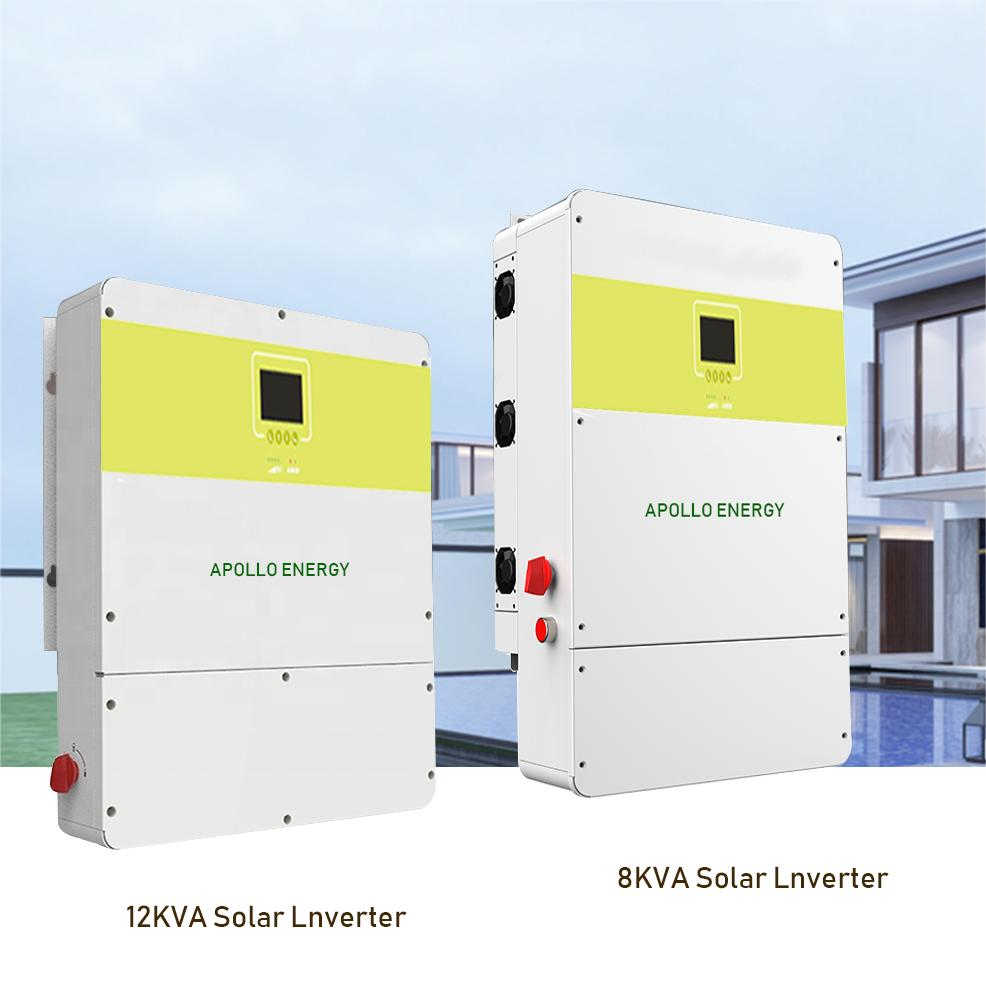 Inverter 120V 240V 12Kw US Version 3 Phases Split Phase Pure Sine Wave Off Grid Solar Hybrid Power Inverter MPPT Controller for Home and Office Energy Systems Apollo Energy