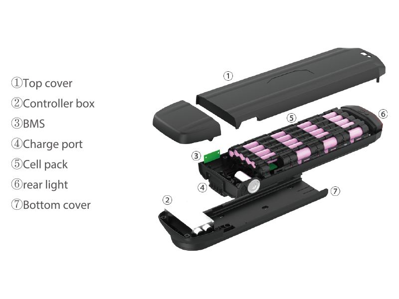 E BIKE BATTERY H19 18650 Li-ion Battery 36V 48V 250~750W for Electric Bicycles