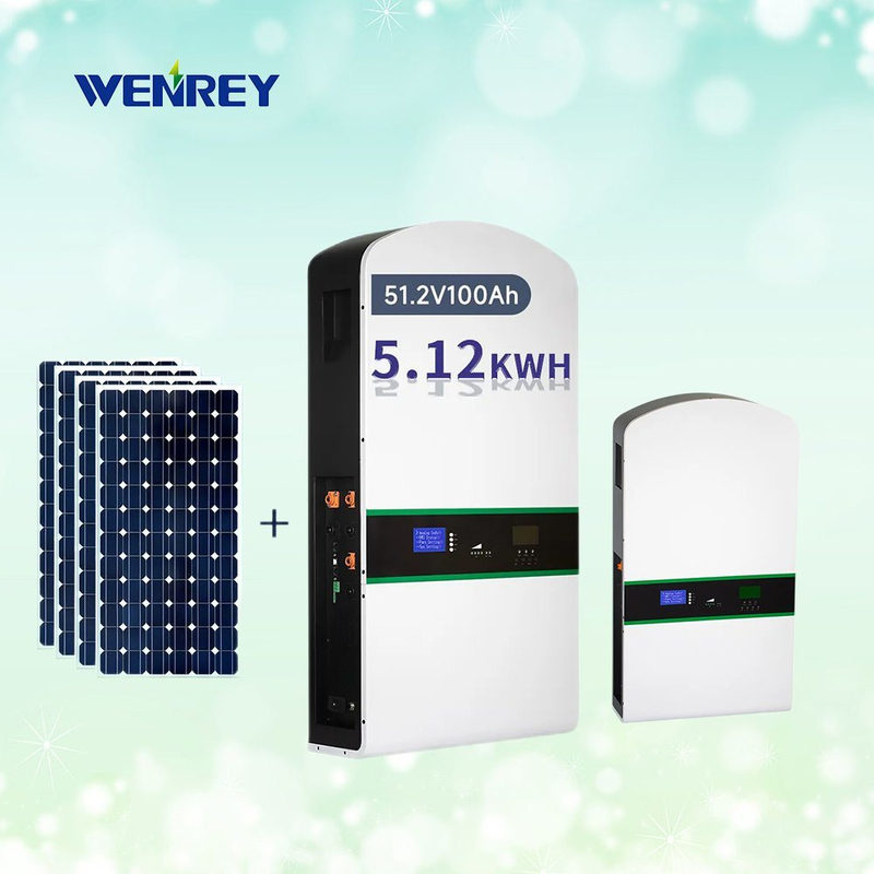 PV Kits 10kW Powerwall Off-Grid Solar Energy Storage System 5kWh Lithium-ion Battery for Home and Commercial Use WENREY