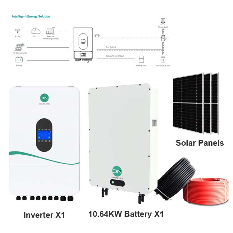 6KW On/Off Grid Hybrid Solar Power System 10.64KWh IP65 Protection for Off-Grid Applications Donnergy