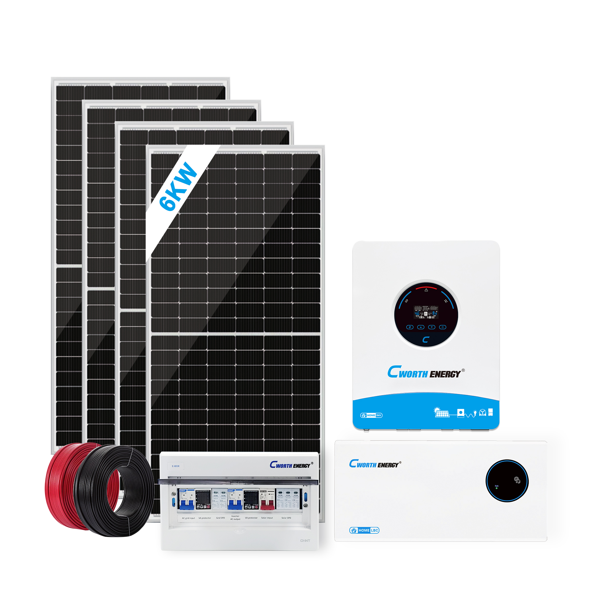 6KW Off-Grid Solar System 6KVA LBC-48200C 48V 10KWH Residential Energy Storage Solution for Home Power Backup