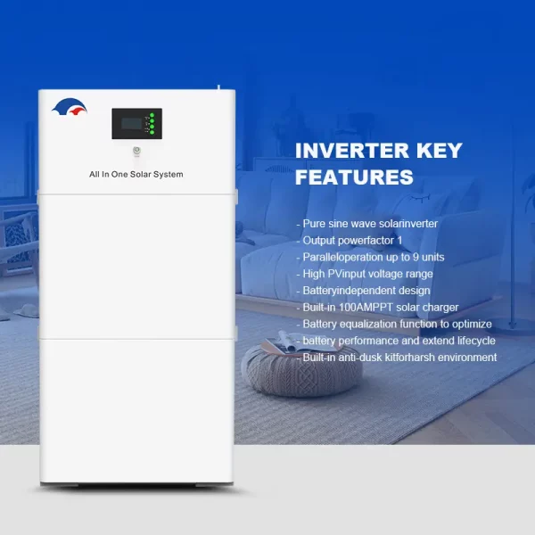 4.80Kwh 3.5/5.5KW Stack All In One LiFePO4 Battery 48V 100Ah Off-Grid Solar Energy Storage System Yuyang