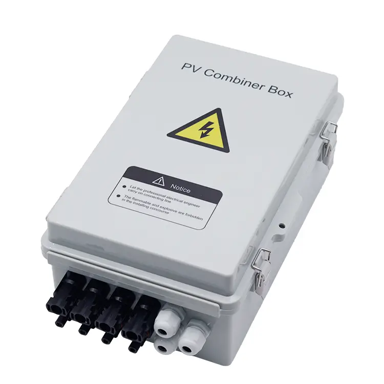 600V/1000V DC Combiner Box 4 In 1 Out IP65 Rated 63A Surge Protected for Solar PV Systems MDJB
