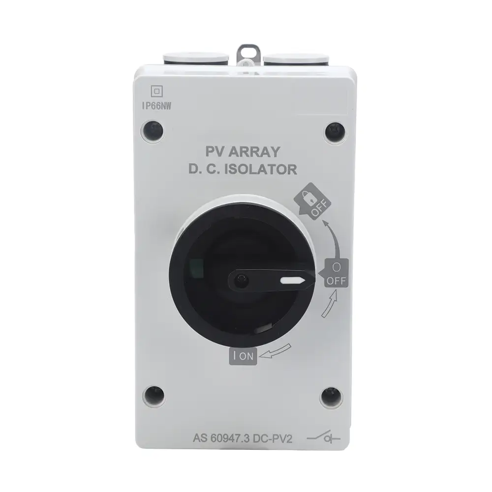DC Isolator 1200V 32A IP66 MDIS-40MD IEC 90o Rotary Switch Waterproof Outdoor UV Protection for Solar and Energy Storage Systems