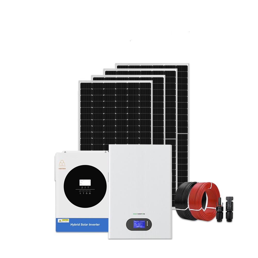5KW 20KWH Off-grid Solar Energy Storage System LiFePO4 Battery 5000w Mono-crystalline PV Module for Home and Commercial Use