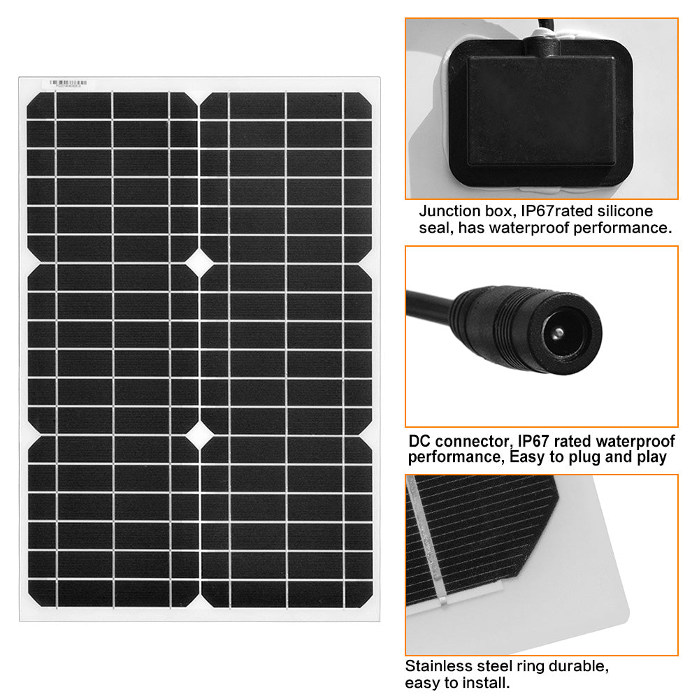 Mono Flexible Solar Panel 30W 18V Bendable Lightweight for RV Yacht Boat Camping Xinpuguang