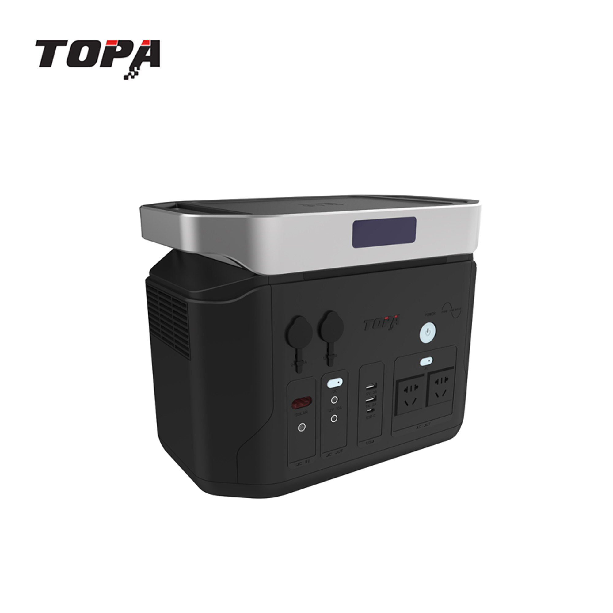 Portable Power Station 1500W Rechargeable Solar Generator for Outdoor Camping, Emergency Backup Power TOPA