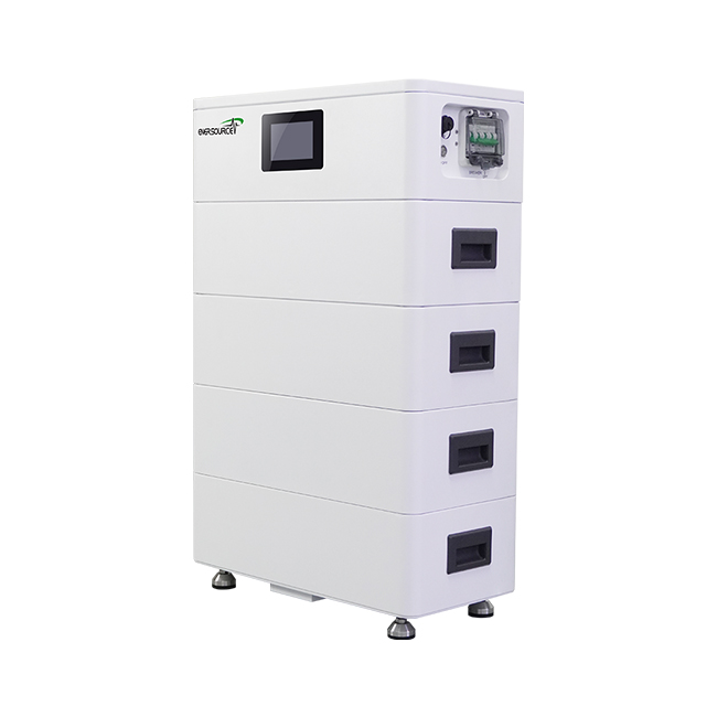 High-Volt Stacked Battery System 51.2V 50Ah Lithium Iron Phosphate for Solar Energy Storage and Backup Power