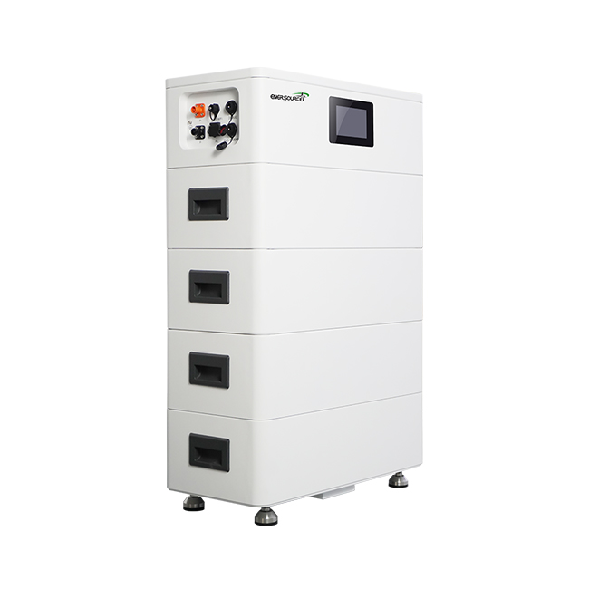 High-Volt Stacked Battery System 51.2V 50Ah Lithium Iron Phosphate for Solar Energy Storage and Backup Power