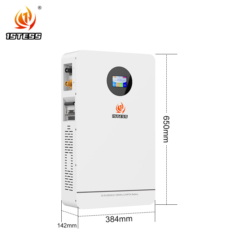 25.6V 200Ah Home Energy Storage Solar Lithium Ion Battery Pack 5.12KWH Wall-Mounted for Residential and Commercial Solar Systems