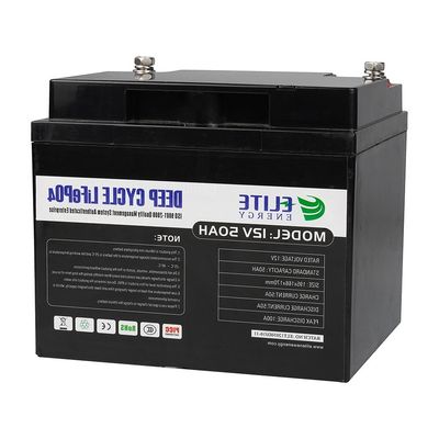 12V 50Ah Lithium Ion Battery Pack 4000 Cycles Time LiFePO4 Battery For ESS RV Caravan