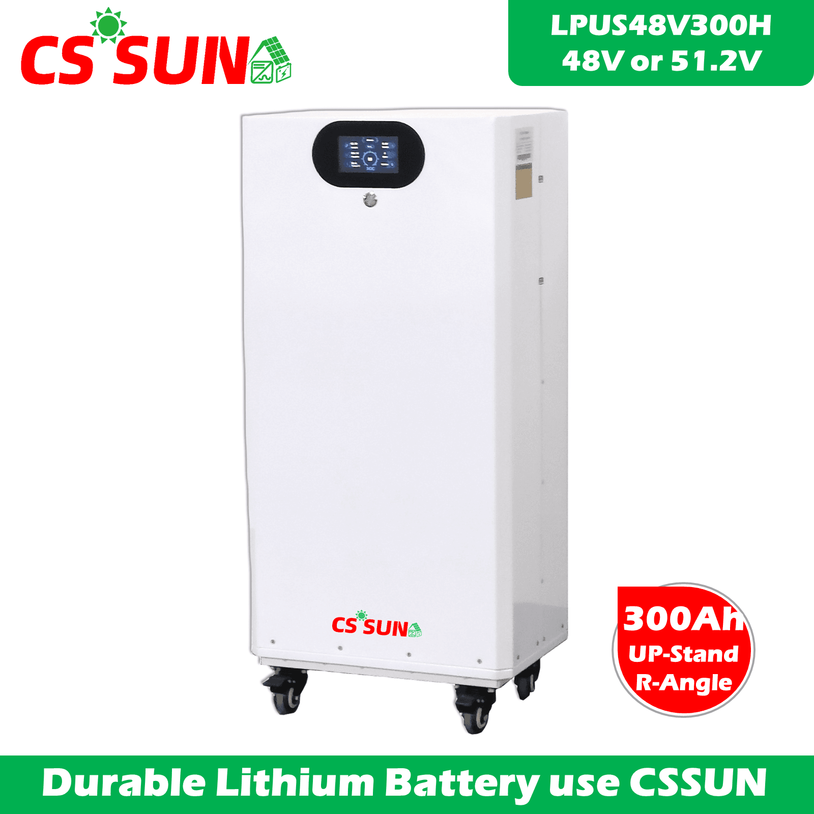 LPUS48V200H 51.2V 200Ah LiFePO4 Power UP Standing Battery High-Capacity Home Energy Storage for Solar UPS Telecom CSSUN