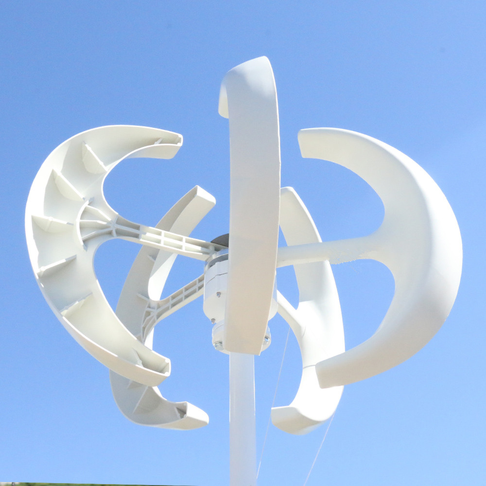 Smaraad SR 400W Vertical Axis Wind Turbine Coreless Generator, 3-Blade Curved Design for Home Lighting, Marine and Street Light Use