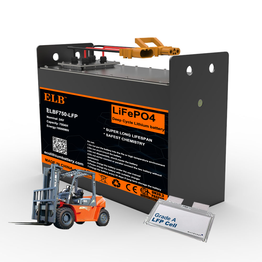 24V 750Ah Forklift Battery LiFePO4 High-Capacity Long-Life for Material Handling ELB