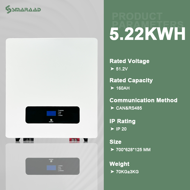 Smaraad NILE-160 51.2V 160Ah 8.1KWH Lithium Battery Long Cycle Life 2000 Cycles for Solar Energy Storage and Off-Grid Systems