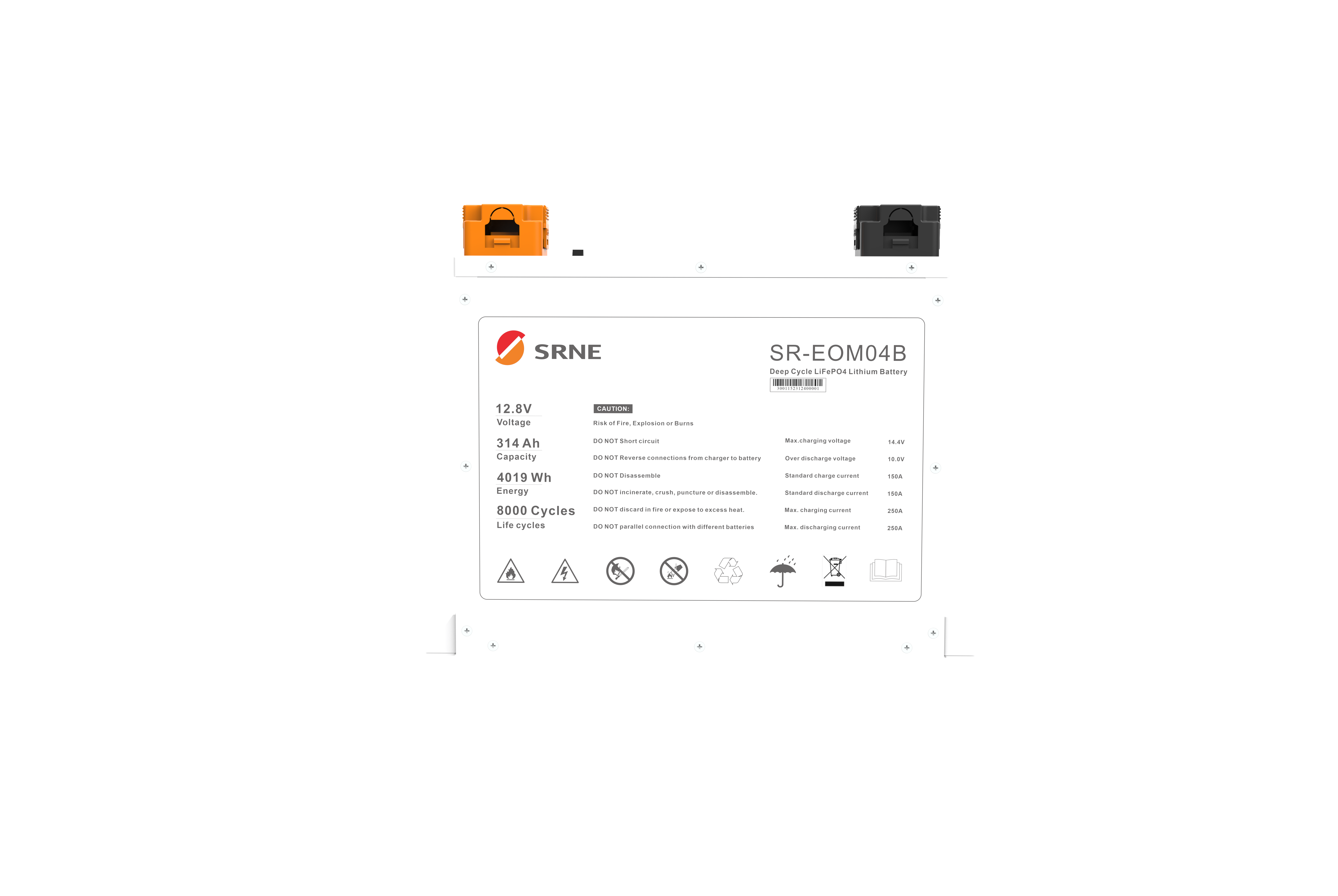 12.8v 314AH SR-EOM Lithium Battery Compact Design for Campervan and RV Off-Grid Power