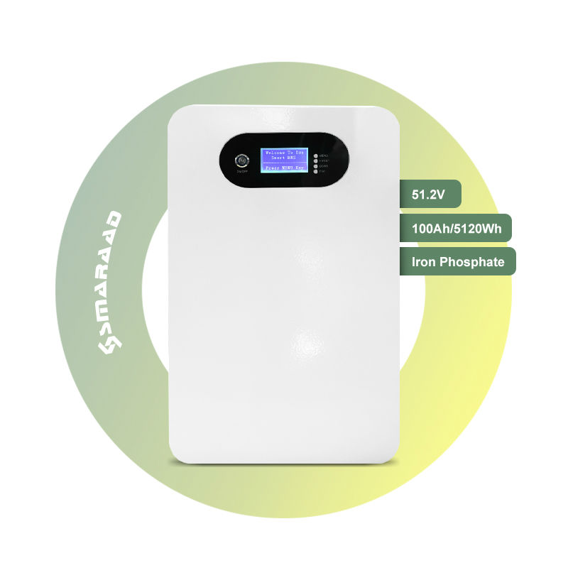 51.2V 100Ah LiFePO4 Battery 5kWh Wall-Mounted Solar Energy Storage System for Home and Commercial Use Smaraad