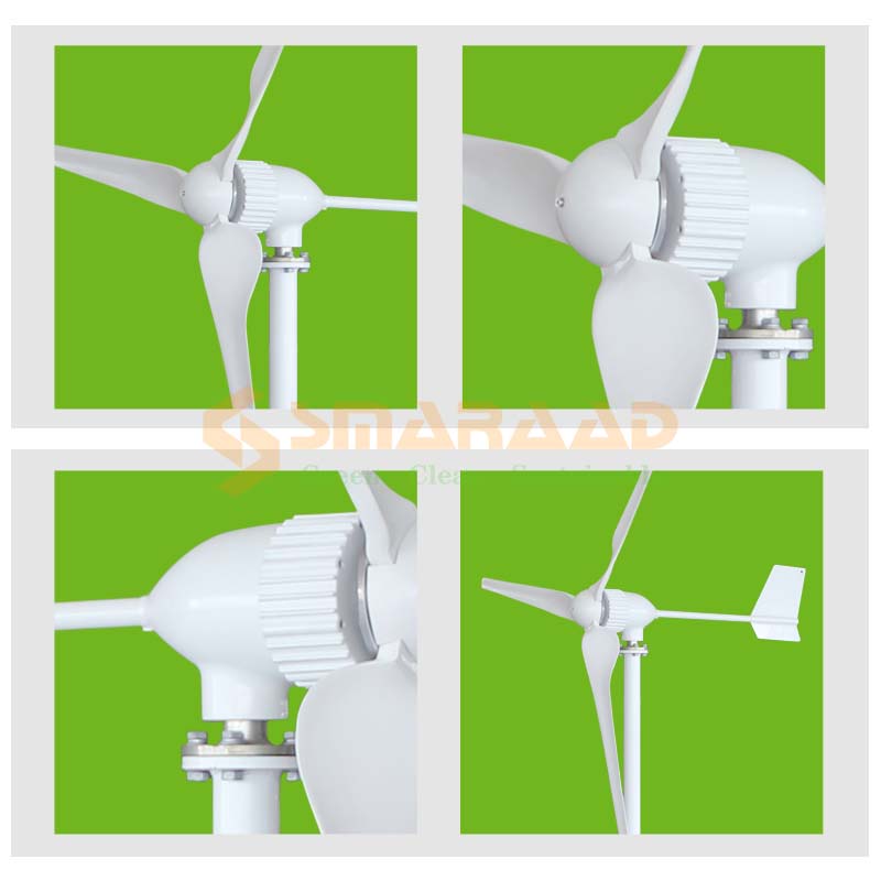 Horizontal Wind Turbine Generator 1000W-3000W Free Energy Output for Home Use Off-Grid Power System