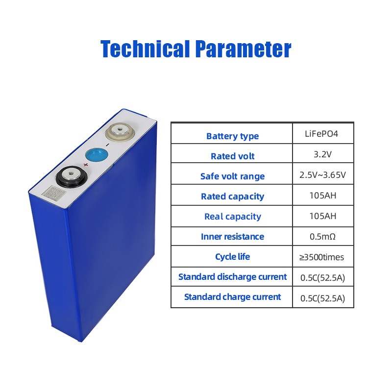 EVE 3.2V 100Ah 105Ah LiFePO4 Battery High-Cycle Life for Solar Storage and Off-Grid Systems