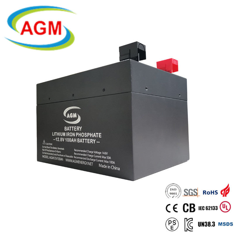 12V 100Ah LiFePO4 Battery High Safety Smart BMS 4S1P Solar Energy Storage System AGM Energy
