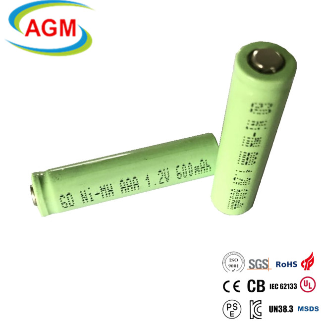 Ni-MH AAA 600mAh 1.2V Rechargeable Battery High-Cycle Life for Consumer Electronics and Power Tools Angle