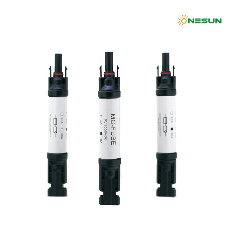 PV Fuse Connector 1000V IP68 MC4 with Built-in PV Fuse for Solar Systems ONESUN