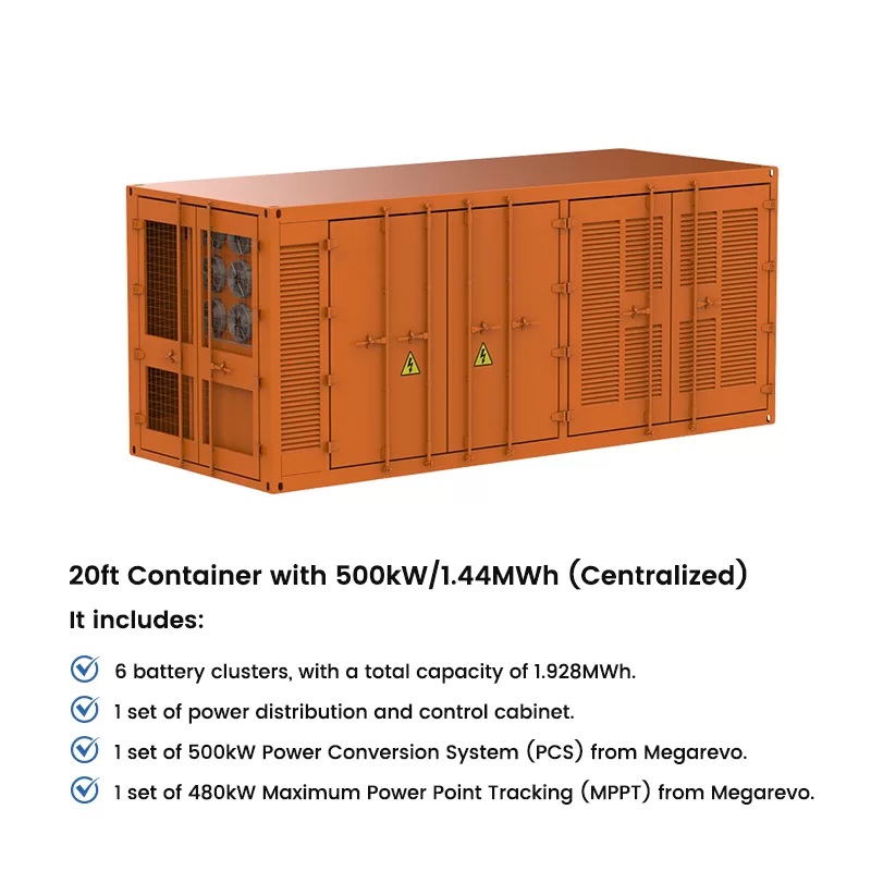Battery Energy Storage Solution 1.44MWh 768V Air Cooling for Commercial and Industrial Microgrid Applications