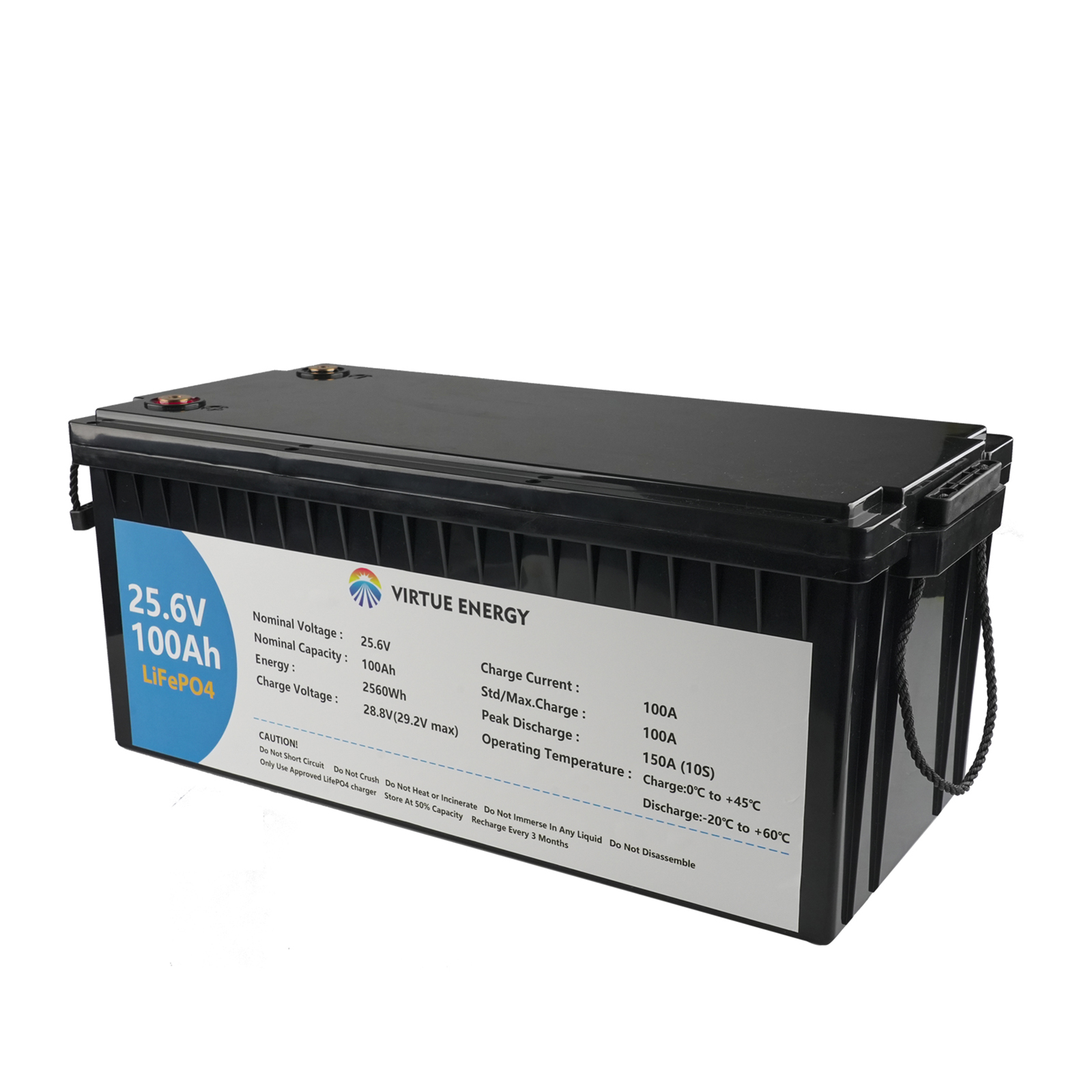 LiFePO4 Battery 24V 100Ah High Cycle Life for Solar Storage RV Floor Machines Virtue