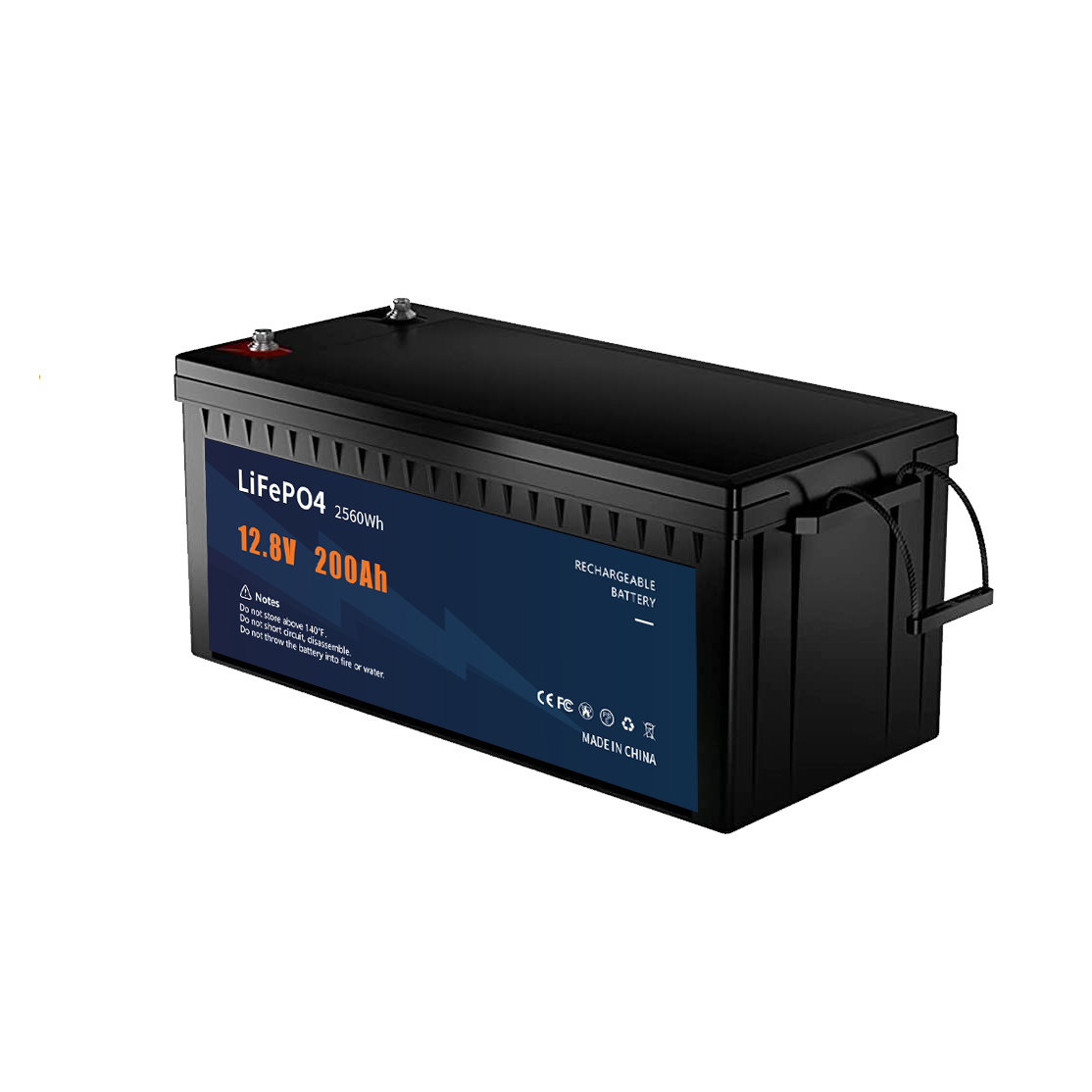 12.8V 200AH LiFePO4 Battery Long Cycle Life for Solar Storage, UPS Backup, RVs & Camping Trailers Everbest