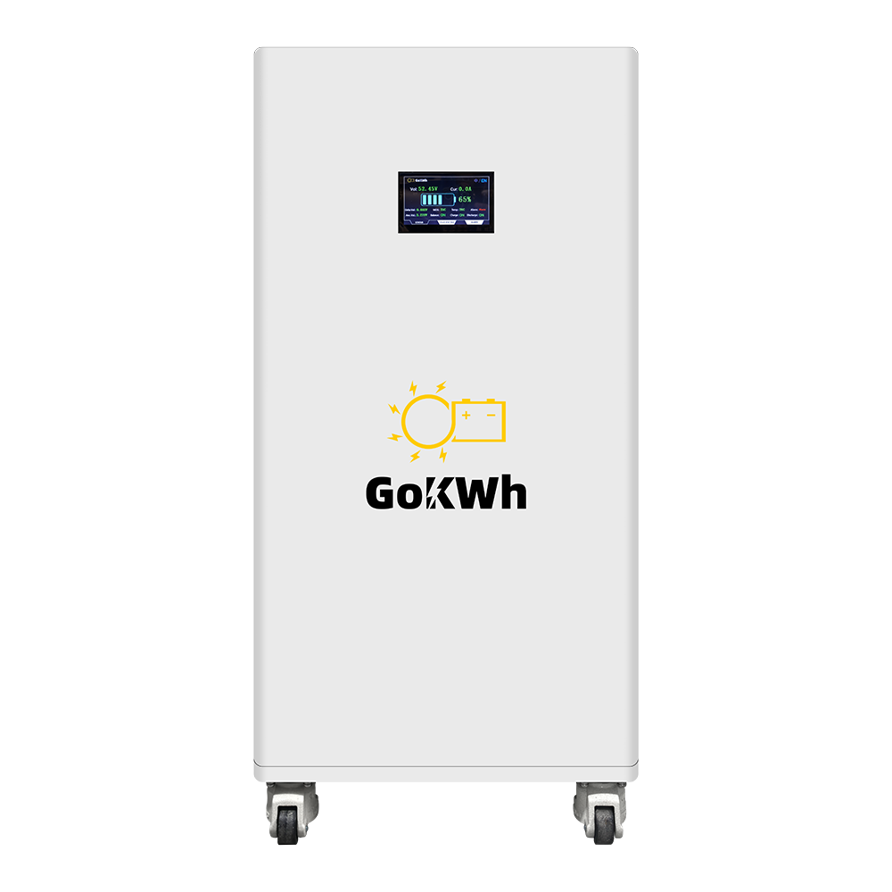 GoKWh 51.2V 340Ah 17kWh LiFePO4 Battery Storage with Bluetooth, LCD & Wheels for Home and Commercial Energy Storage