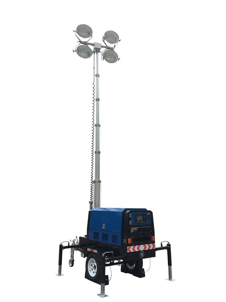 Portable Generator Lighting Tower 8KW 4*1000W Metal Halide Light for Construction Sites BLDL-8LD