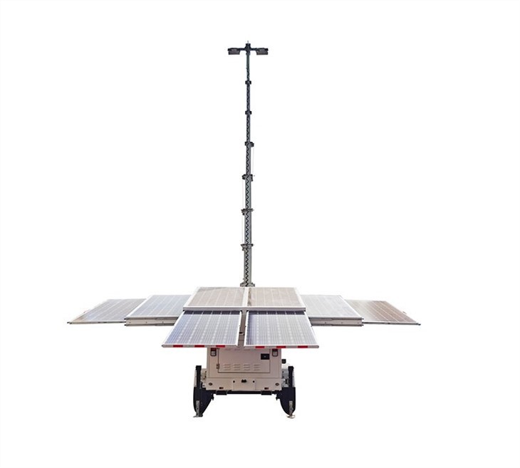 Solar Hybrid Light Tower 8*450W Monocrystalline Panel Off-Grid Lighting for Mining, Oil Fields, Remote Areas BIGLUX