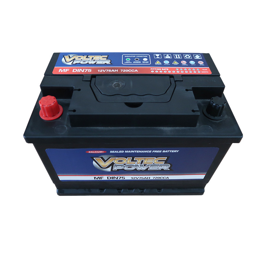 Maintenance Free Auto Battery - DIN Standard Lead Calcium, Sealed & Anti-Vibration for European Vehicles VOLTEC