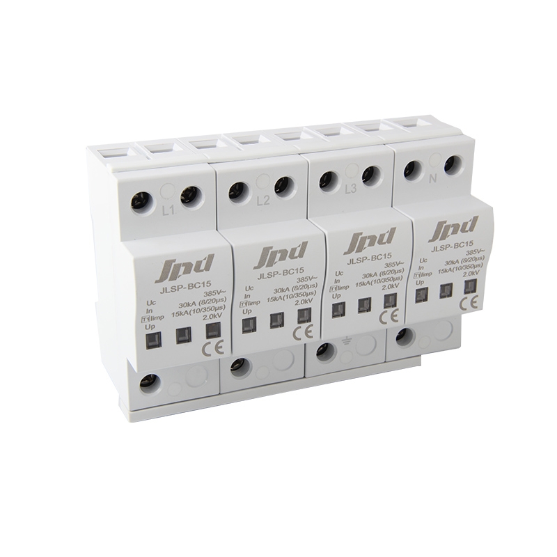 AC SPD Type 1+2 15kA 4P 385V Surge Protective Device for Solar PV and Energy Storage Systems Jinli