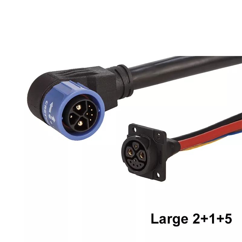 High Quality CRETOP Large 2+1+5pin Waterproof Panel and Cable Connector for Electric Motor Car