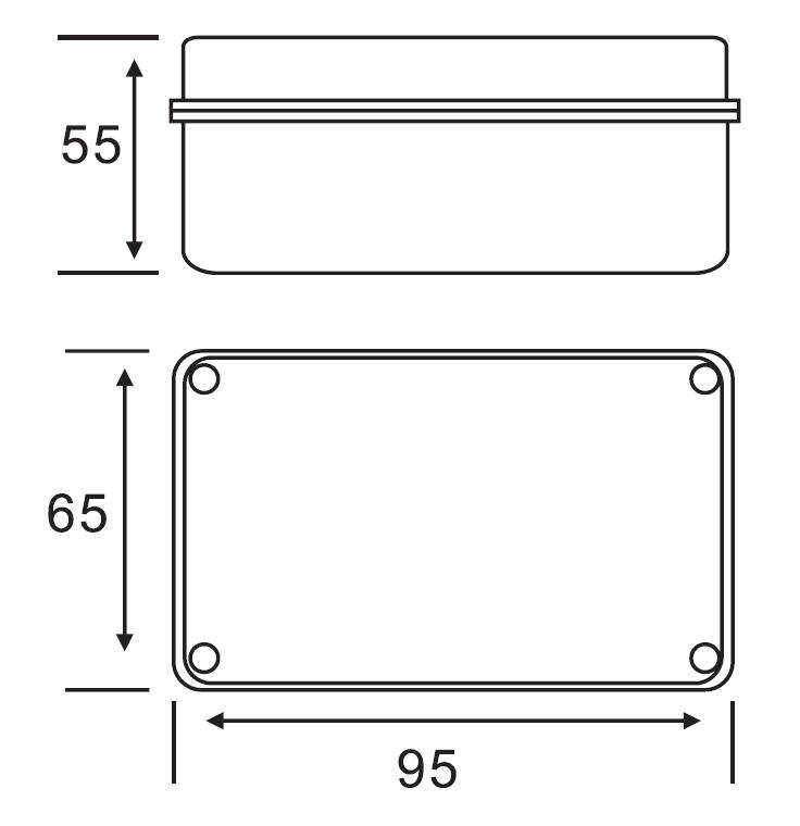 AX-KT 95×65×55 Junction Box IP65 Waterproof ABS Enclosure for Outdoor Electrical and Industrial Applications