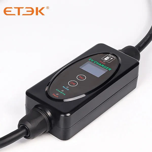 Mode 2 Single-phase AC Portable EV Charger 3.7KW-7.3KW IP65 Waterproof for Home & Outdoor Charging
