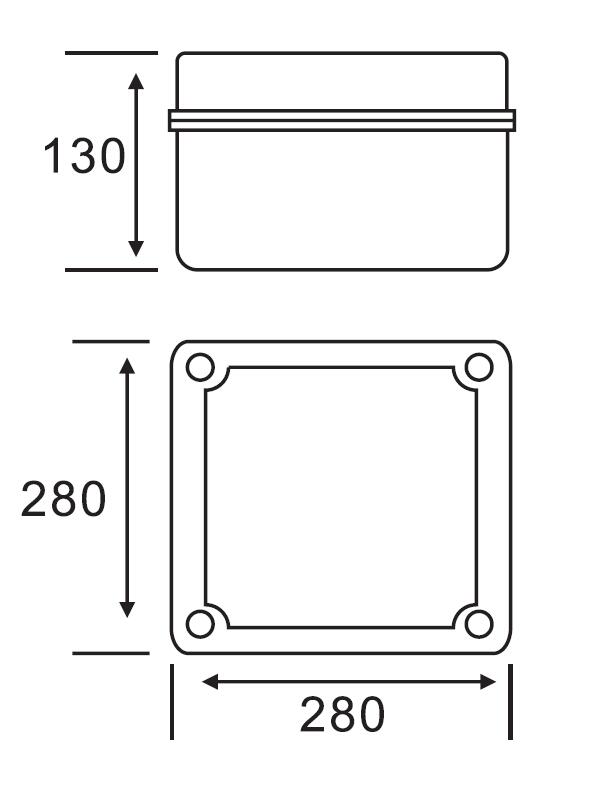 AX-KT 280×280×130 Junction Box IP65 Rated ABS Enclosure for Outdoor Electrical & Solar Energy Systems Anxele