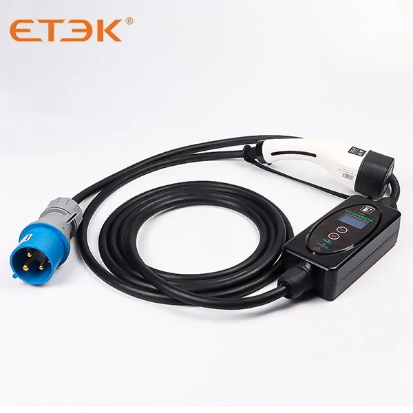 Mode 2 Single-phase AC Portable EV Charger 3.7KW-7.3KW IP65 Waterproof for Home & Outdoor Charging