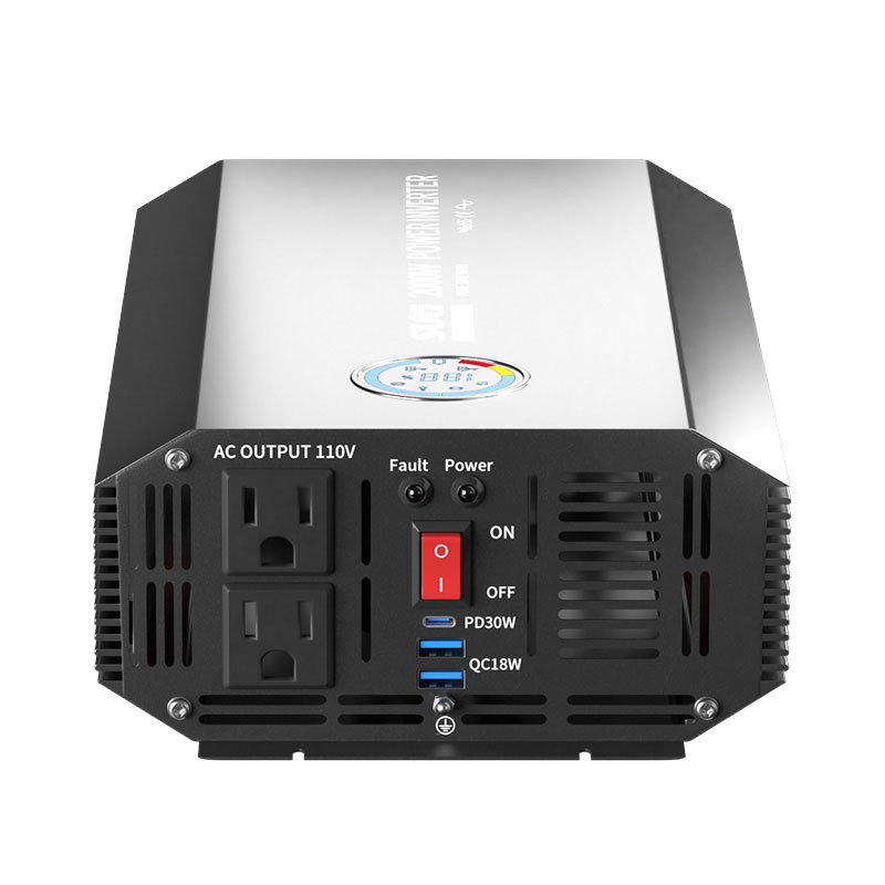 SGPF-2000W Pure Sine Wave Inverter 12/24/48VDC Input, 110/220VAC Output, Intelligent Fan Cooling for Off-Grid Solar & Backup Power