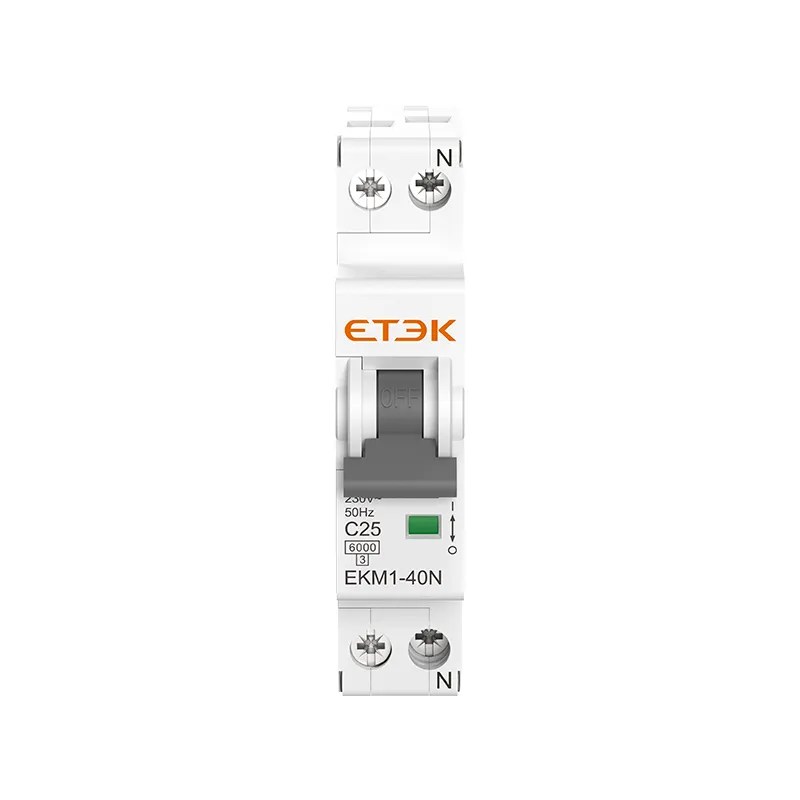 EKM1-40N MCB 6kA Single Modular DPN Miniature Circuit Breaker Thermo-Magnetic Trip 1P+N 240V Overload and Short-Circuit Protection for Solar PV and Energy Storage Systems ETEK