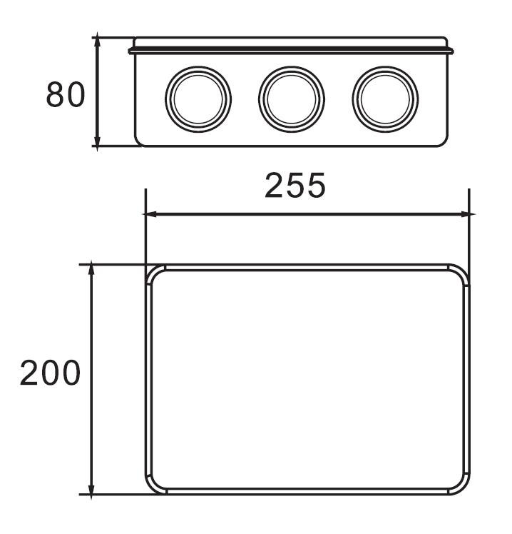 AX-RT 255×200×80 Junction Box IP65 Waterproof 12-Hole ABS Enclosure for Solar Energy, Battery Storage, Outdoor Electrical Systems Anxele