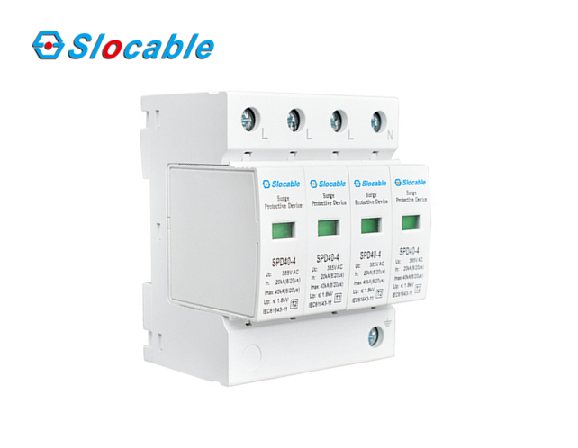Type 2 AC Power Surge Protection Device 4 Pole Over-Current and Over-Heat Protection for TN-S/TN-C-S Systems Slocable
