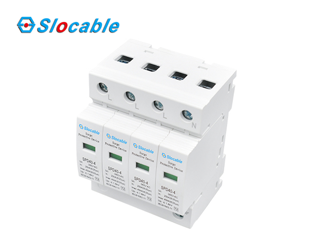 Type 2 AC Power Surge Protection Device 4 Pole Over-Current and Over-Heat Protection for TN-S/TN-C-S Systems Slocable