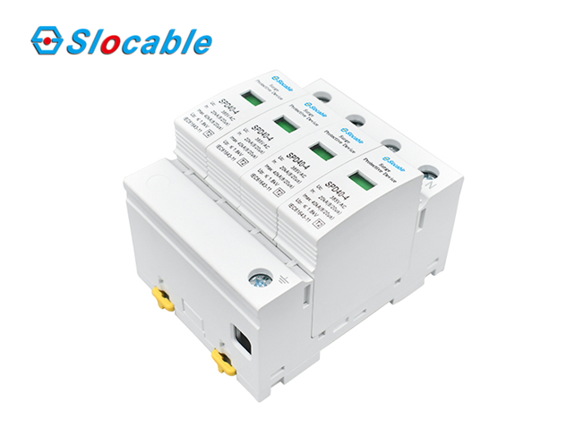 Type 2 AC Power Surge Protection Device 4 Pole Over-Current and Over-Heat Protection for TN-S/TN-C-S Systems Slocable