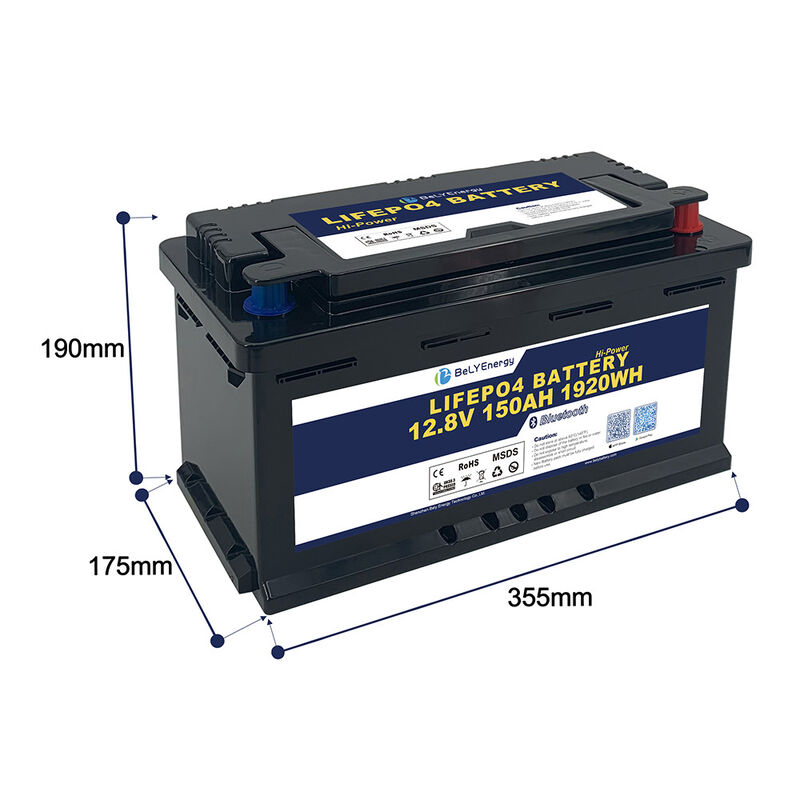 12V 150AH Bely Grade A Bluetooth BMS Battery Smart for Scooter Yacht